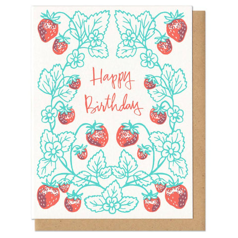Frog & Toad Press Happy Birthday Strawberry Card