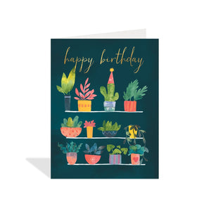 Happy Birthday Plant Shelves Card