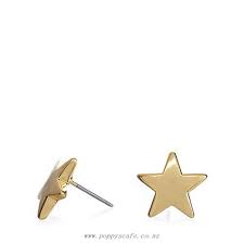 Pilgrim Star Stud Earrings, Gold