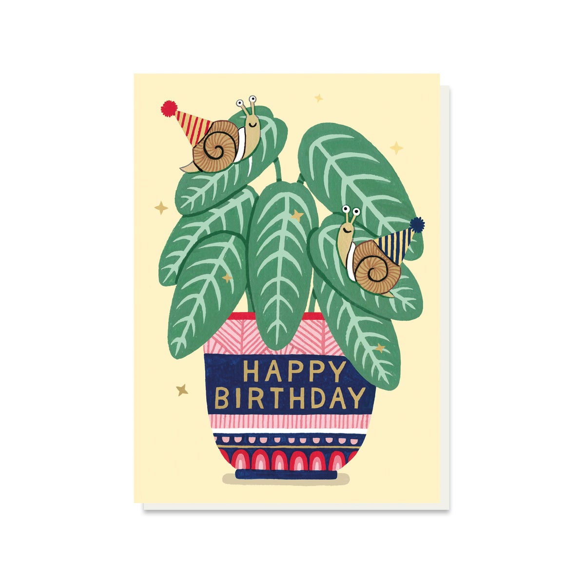 Happy Birthday Snails On Plants Card