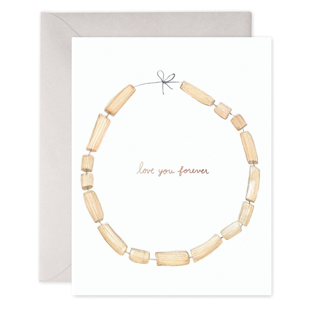 E Frances Love You Forever Macaroni Necklace Card