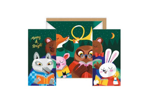 Ohh Deer Merry & Bright Animal Choir Concertina Card