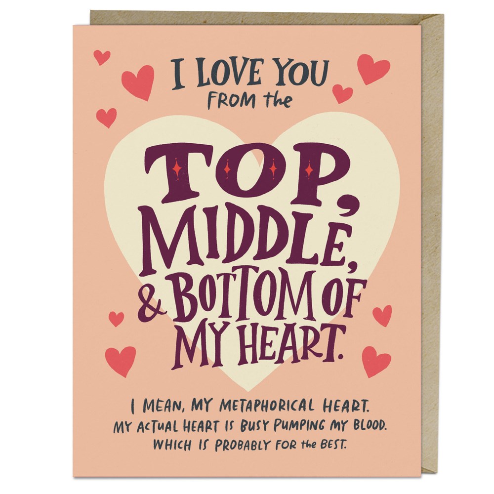 I Love You From The Top, Middle, & Bottom Of My Heart Card