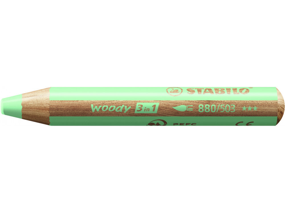 Stabilo Woody 3 In 1 Pencil, Pastel Green