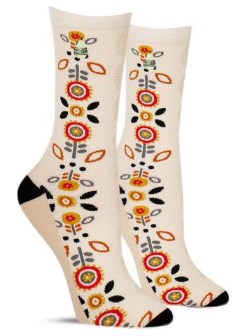 Woven Pear Hygge Floral Socks, Women's